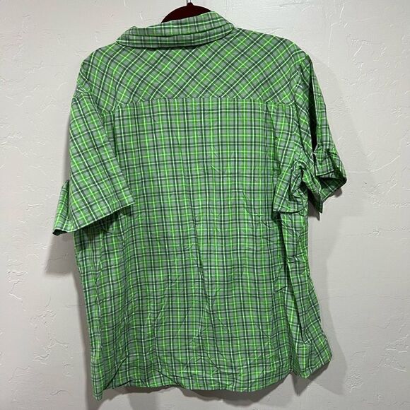 Columbia Omni Shade Shirt Mens L Green Plaid Short Sleeve Button Up - Picture 4 of 5